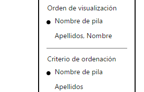 Cambiar el orden en que aparecen tus contactos en Outlook