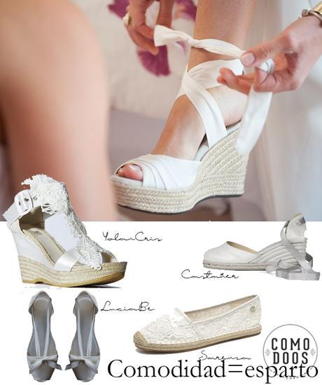 Sobre tacones Cuñas Esparto para novias