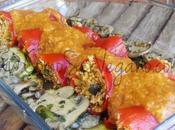 Pimientos piquillo rellenos soja texturizada, verdura algas