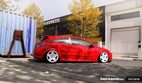 Opel Astra Stanced rear side