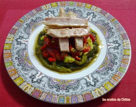 Timbal de pimientos con ventresca de bonito