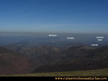 Ruta Linares, La Loral, Buey Muerto, Cuevallagar: Desde la Loral, vista de Oviedo y el Naranco