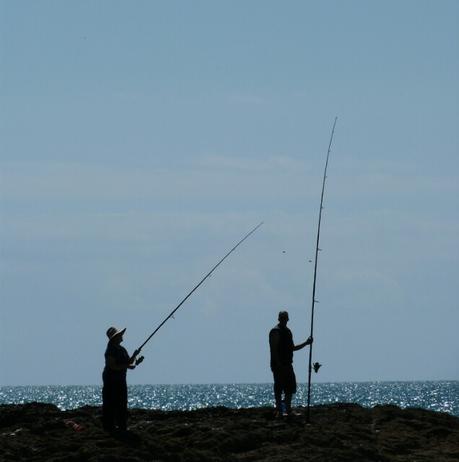 Pescadores en la península de Coromandel