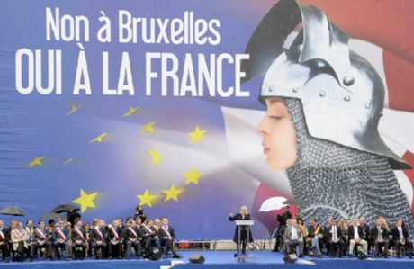 La oposición a Bruselas está siempre presente en el discurso del Frente Nacional actual. “No a Bruselas. Sí a Francia”.