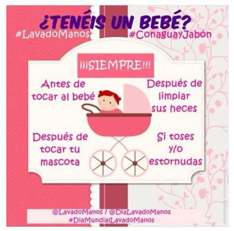 lavado de manos si tienes bebé
