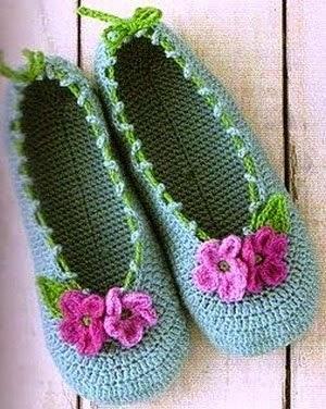 PANTUFLAS A CROCHET