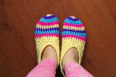 PANTUFLAS A CROCHET