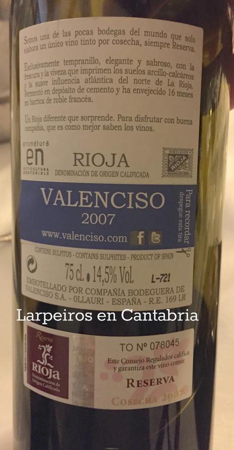 Vino Tinto Valencisco Reserva 2007: Sólo Reservas, Solo de Rioja