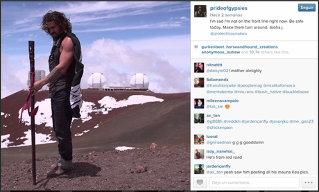 El actor Jason Momoa publica en su cuenta de instagram: 