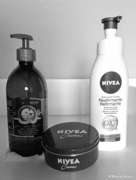 nivea cream, nivea q10 and almond oil