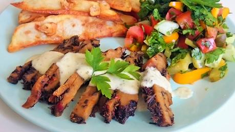 Carne asada vegetal Muscolo di Grano con salsa tártara