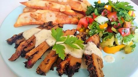 Carne asada vegetal Muscolo di Grano con salsa tártara