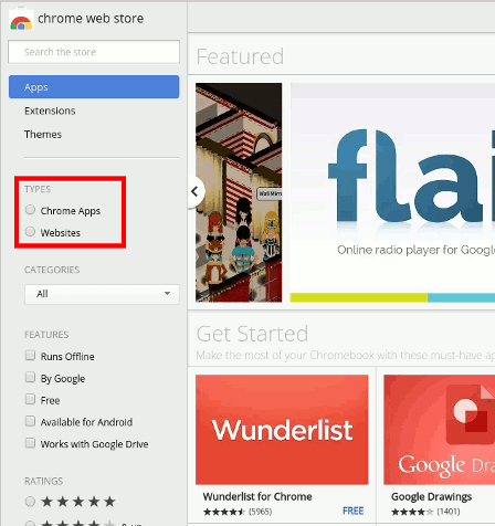 Como filtrar las búsquedas de la Chrome Web Store Filtros de Google Chrome Web Store