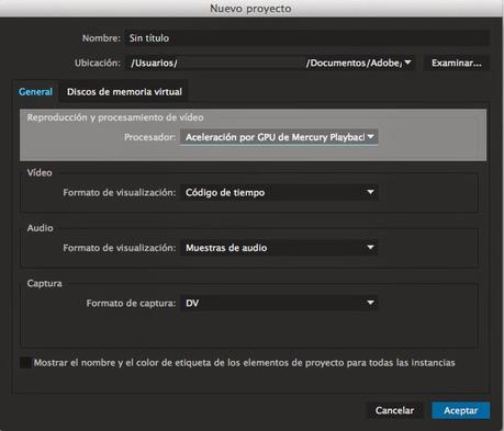 Primeros pinitos con Adobe Premiere: Configuración de nuestro primer proyecto