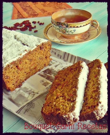 Budín de zanahorias, granola y bayas Goji