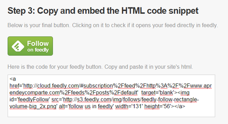 Como colocar el botón de Feedly en tu blog