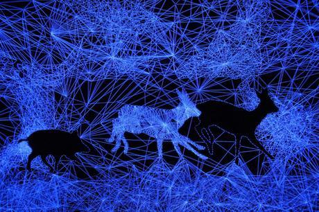 Stellar cave - Animales luminosos de hilos de Julien Salaud