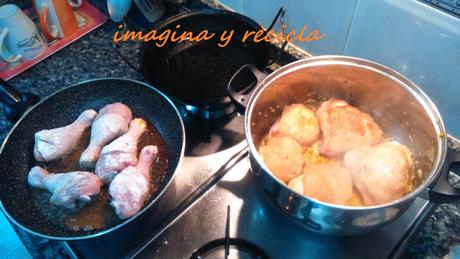 Probando caldo de pollo ecólogico Costa Eco