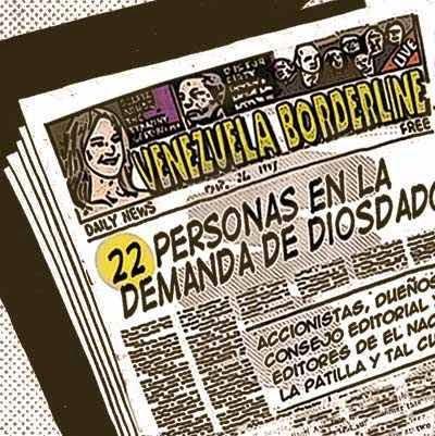 Front page cómic - lista personas demandadas por Diosdado Cabello