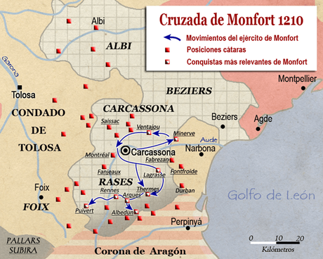 Los cátaros o Iglesia de los Bons Homes, los herejes del sur de Francia cruzas monfort