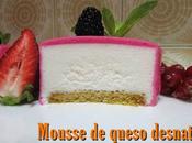 Mousse queso desnatado glaseado fresas yogur azúcares añadidos