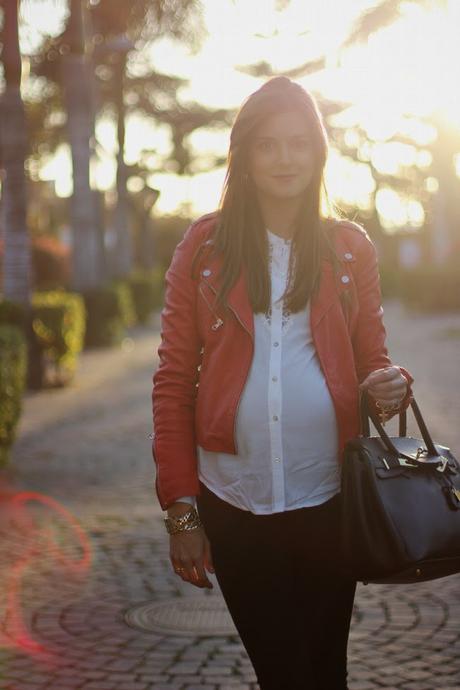 Leather red jacket