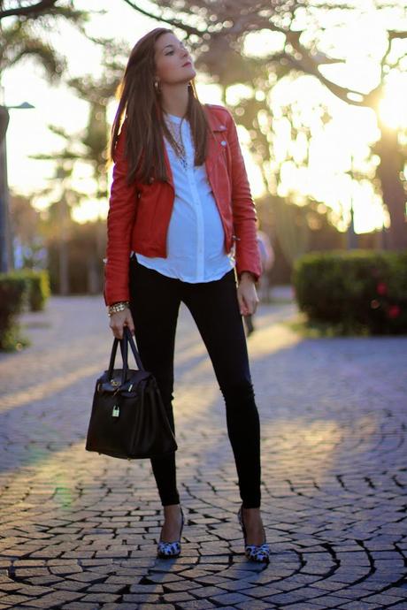 Leather red jacket