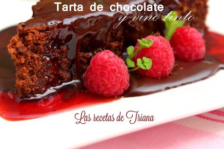 Tarta de chocolate y vino tinto