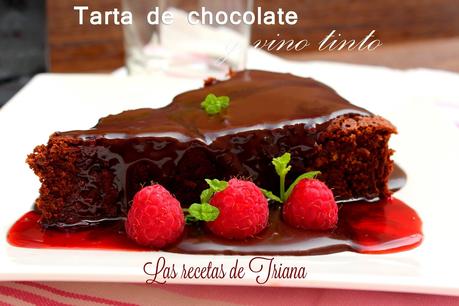 Tarta de chocolate y vino tinto