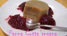 panna cotta vegetal con mermelada de frambuesas