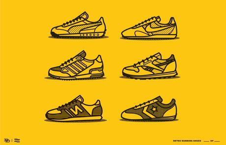 Vintage running shoes @ Dee Duncan Dee Duncan, illustration, ilustración, Vintage running shoes