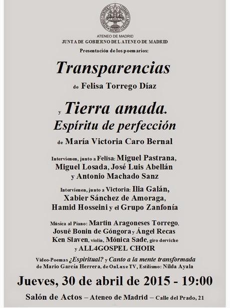 María Victoria Caro presenta 'Tierra amada. Espíritu de perfección' en el Ateneo de Madrid