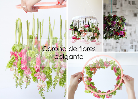 DIY Corona de flores colgante