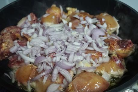 Pollo con champiñones y cerveza