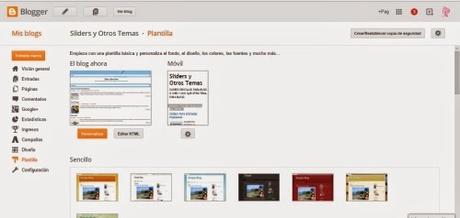 Como Cambiar la Planatilla de Blogger