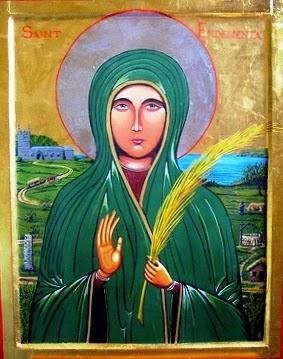 Endelienta, mártir con vaca.