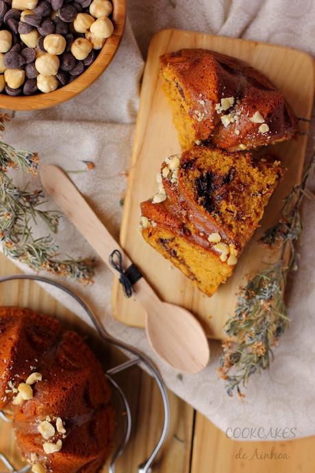 BUNDT CAKE DE TOFFEE Y REMOLINO DE NUTELLA