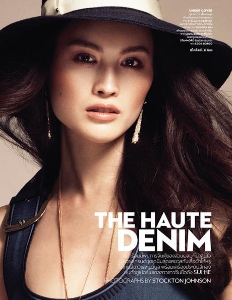 Sui He es todo denim para Vogue Thailandia
