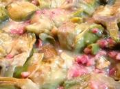 Alcachofas jamon salsita blanca