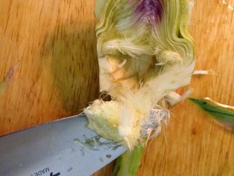 ALCACHOFAS CON JAMON Y SALSITA BLANCA