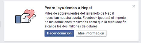 Facebook también puede ayudar en caso de catástrofes #Nepal