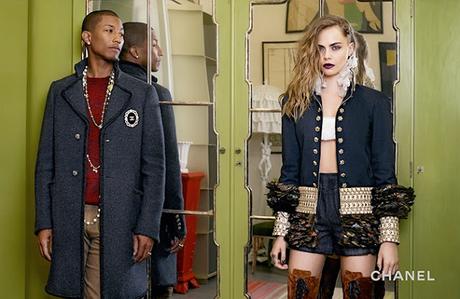 Cara Delevingne y Pharrell Williamns se reunen para la nueva campaña de Chanel