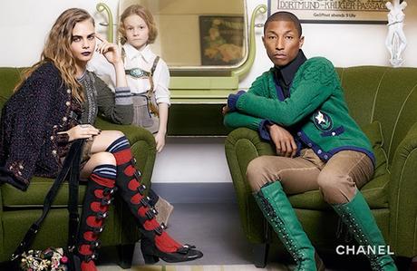 Cara Delevingne y Pharrell Williamns se reunen para la nueva campaña de Chanel