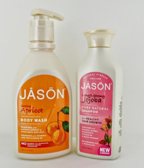 Gel de albaricoque y champú de jojoba de Jasön. Cosmética natural y ecológica