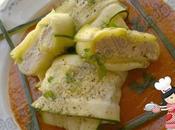*Rollitos calabacines rellenos pollo salsa tomate (thermomix)