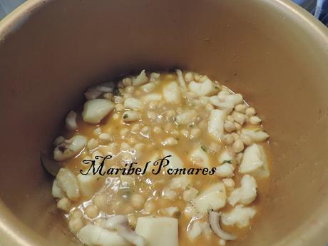 Garbanzos con sepia.