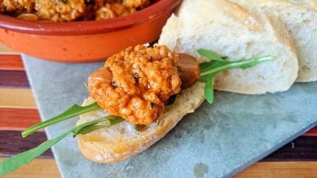 Delicias de mar (mejillones veganos) en escabeche