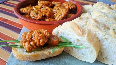 Delicias de mar (mejillones veganos) en escabeche