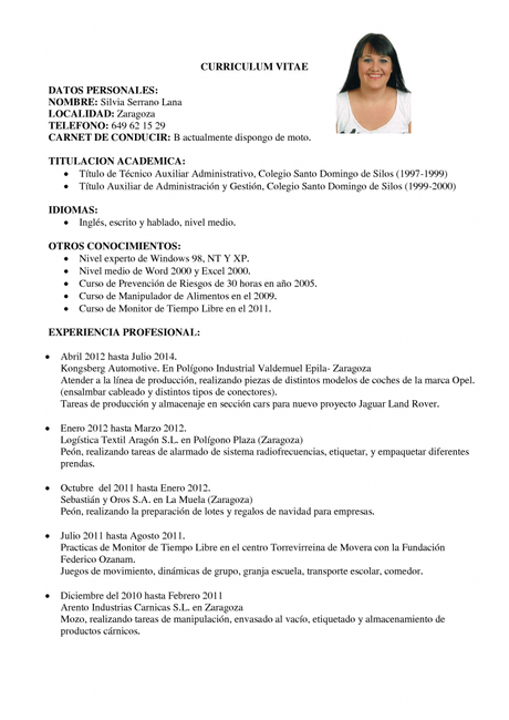 Curriculum vitae silvia