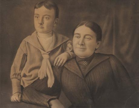 Edgar Allan Poe con su madre